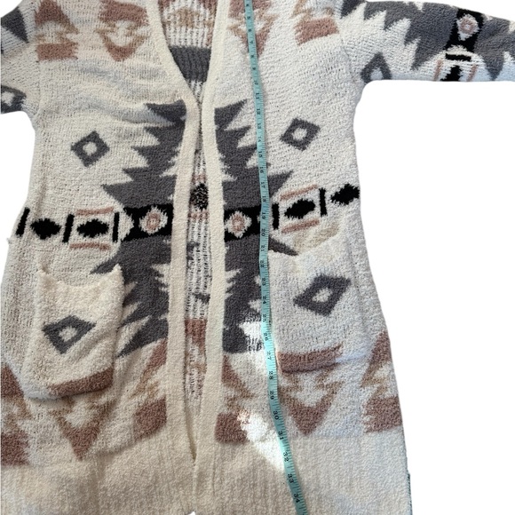Warm & Cozy Aztec Cardigan Boho Neutral Fuzzy Women L Boho Festival Grannycore - Picture 6 of 7
